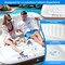 Costway Floating Island Inflatable Swimming Pool Float Lounge Raft with Canopy SPF50+ Retractable Detachable Sunshade with Two Cup Holders White